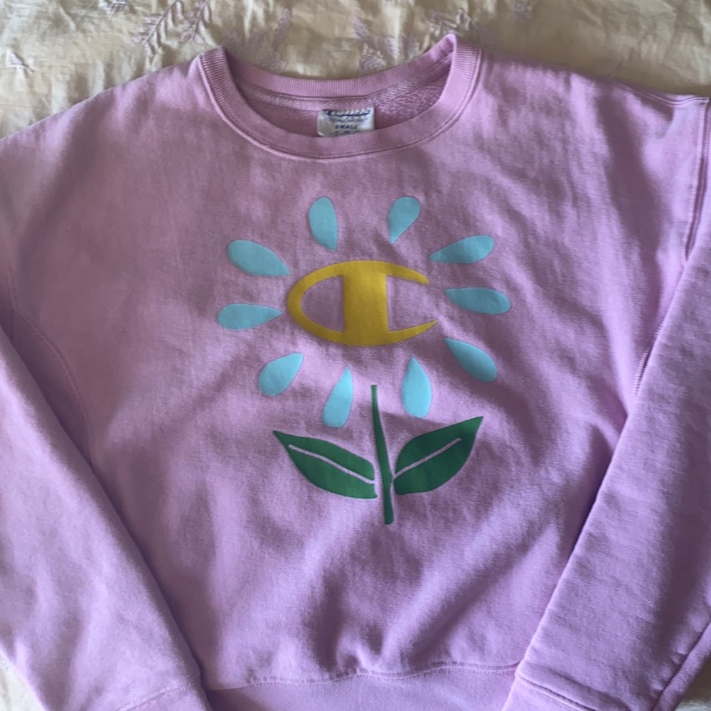 Pink Champion x Susan Alexandra Flower Sweatshirt